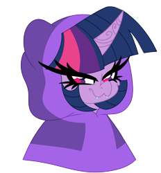 Size: 2000x2156 | Tagged: safe, artist:ladylullabystar, imported from derpibooru, twilight sparkle, pony, bust, clothes, fangs, hoodie, portrait, simple background, solo, transparent background