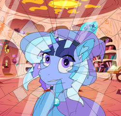 Size: 2037x1959 | Tagged: safe, artist:al solae, imported from derpibooru, trixie, oc, oc:flawless sparklemoon, unicorn, cape, clothes, fusion, fusion:trixie, fusion:twilight sparkle, fusion:twixie, hat, horn, my little pony the movie: the death of twilight sparkle, trixie's cape, trixie's hat