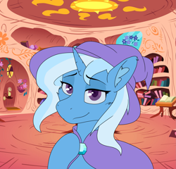 Size: 2037x1959 | Tagged: safe, artist:al solae, imported from derpibooru, trixie, pony, unicorn, cape, clothes, hat, horn, my little pony the movie: the death of twilight sparkle, solo, trixie's cape, trixie's hat