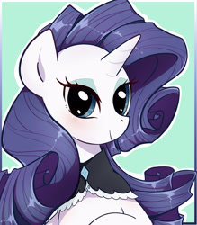 Size: 2291x2618 | Tagged: safe, artist:yukandasama, imported from derpibooru, rarity, pony, unicorn, bust, female, horn, looking at you, mare, smiling, solo