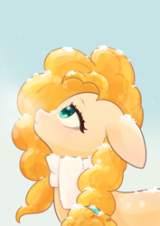 Size: 2480x3508 | Tagged: safe, artist:return 0, imported from derpibooru, pear butter, earth pony, pony, clothes, female, letter, love letter, mare, movie poster, scarf, snow, solo, winter