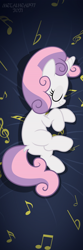 Size: 5906x17717 | Tagged: safe, artist:metalhead97, sweetie belle, pony, bed, eyes closed, female, filly, lying down, on bed, sleeping