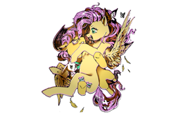 Size: 750x500 | Tagged: safe, artist:flarejistar, imported from derpibooru, fluttershy, pegasus, pony, solo