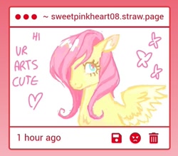 Size: 791x694 | Tagged: safe, artist:sweetpinkheart0, imported from derpibooru, fluttershy, pegasus, pony, cute, female, horn, mare, solo, strawpage