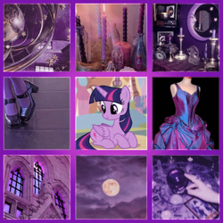 Size: 828x828 | Tagged: safe, artist:pixiecutz, imported from derpibooru, twilight sparkle, alicorn, candle, clothes, dress, female, mirror, moodboard, moon, shoes, twilight sparkle (alicorn)