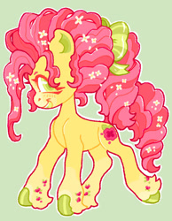 Size: 749x966 | Tagged: safe, artist:norbiester, imported from derpibooru, royal bouquet, cute, g3, g3betes, green background, messy mane, not li'l cheese, redesign, simple background