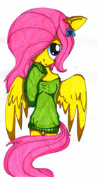 Size: 828x1488 | Tagged: safe, artist:fleiiha, imported from derpibooru, fluttershy, pegasus, pony, solo