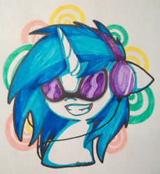 Size: 857x932 | Tagged: safe, artist:fleiiha, imported from derpibooru, dj pon-3, vinyl scratch, pony, unicorn, horn, solo