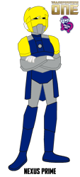Size: 900x2000 | Tagged: safe, artist:robertsonskywa1, imported from derpibooru, equestria girls, armor, equestria girls-ified, male, mask, nexus prime, photo, simple background, solo, solo male, text, thirteen primes, transformers, transformers one, transparent background, visor