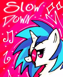 Size: 2508x3072 | Tagged: safe, imported from derpibooru, dj pon-3, vinyl scratch, digital art, glasses, ibispaint x, open mouth, profile, reference, text