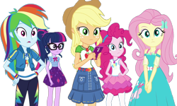 Size: 1804x1080 | Tagged: safe, imported from derpibooru, applejack, fluttershy, pinkie pie, rainbow dash, sci-twi, twilight sparkle, human, equestria girls, female, simple background, transparent background