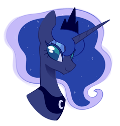 Size: 1394x1458 | Tagged: safe, artist:risswm, imported from derpibooru, princess luna, alicorn, pony, bust, female, mare, no pupils, simple background, solo, white background