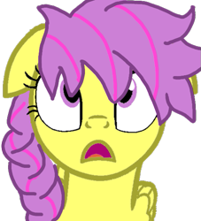 Size: 525x578 | Tagged: safe, artist:xeniameower, imported from derpibooru, oc, oc only, oc:xenia, pegasus, pony, base used, digital art, female, looking up, mare, pegasus oc, pink stripes, purple eyes, purple mane, purple tail, shocked, shocked expression, simple background, solo, tail, transparent background, wings, yellow pony