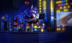 Size: 3940x2360 | Tagged: safe, artist:raychelrage, imported from derpibooru, oc, oc only, bat pony, pony, detailed background, night, solo