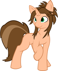 Size: 1030x1264 | Tagged: safe, imported from derpibooru, oc, pony, unicorn, blank flank, brown hair, female, full body, green eyes, horn, mare, solo