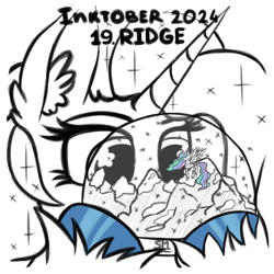 Size: 1000x1000 | Tagged: safe, artist:sunamoonmlp, imported from derpibooru, princess celestia, oc, alicorn, pony, cute, female, horn, inktober, inktober 2024, snow, snow globe, wings