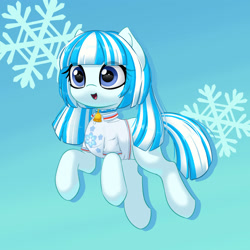 Size: 2000x2000 | Tagged: safe, artist:one4pony, imported from derpibooru, oc, oc only, earth pony, bell, bell collar, clothes, collar, earth pony oc, snow, snowflake