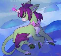 Size: 2127x1935 | Tagged: safe, artist:cinnamonsparx, imported from derpibooru, oc, pony, unicorn, female, horn, mare, neck bow, solo