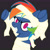 Size: 2100x2100 | Tagged: safe, artist:aprilfools, rainbow dash, pegasus, pony, secrets and pies, alternate design, bandage, black background, evil pie hater dash, female, full color, mare, mummy, sharp teeth, simple background, solo, teeth