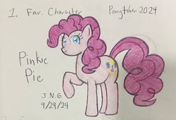 Size: 2415x1638 | Tagged: safe, artist:truejackster2001, imported from derpibooru, pinkie pie, female, ponytober, solo, traditional art