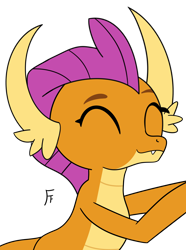 Size: 2552x3424 | Tagged: safe, artist:frownfactory, imported from derpibooru, smolder, dragon, dragoness, eyes closed, female, simple background, solo, transparent background