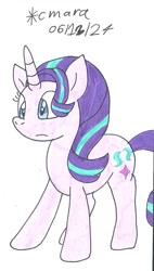 Size: 694x1219 | Tagged: safe, artist:cmara, imported from derpibooru, starlight glimmer, unicorn, female, horn, simple background, solo, white background