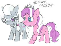 Size: 1174x899 | Tagged: safe, artist:cmara, imported from derpibooru, diamond tiara, silver spoon, earth pony, duo, duo female, female, simple background, white background