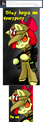 Size: 712x1993 | Tagged: safe, artist:arielsbx, imported from derpibooru, apple bloom, pony, ask little applebloom, bipedal, ghostbusters, solo