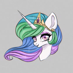 Size: 1280x1280 | Tagged: safe, artist:murny, imported from derpibooru, princess celestia, alicorn, pony, bust, crown, cute, heart, heart eyes, jewelry, portrait, regalia, sketch, smiling, solo, sparkles, wingding eyes