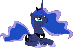 Size: 4569x3000 | Tagged: safe, artist:dashiesparkle, imported from derpibooru, princess luna, pony, lying down, prone, simple background, slo, transparent background, vector