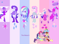 Size: 1280x960 | Tagged: safe, artist:rarciafans, imported from derpibooru, applejack, fluttershy, pinkie pie, rainbow dash, rarity, spike, twilight sparkle, human, equestria girls, humanized, mane six, wallpaper