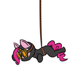 Size: 2372x2074 | Tagged: safe, imported from derpibooru, pinkie pie, earth pony, goggles, ninja, pinkie spy, rope