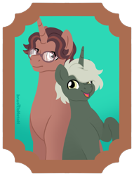 Size: 1023x1339 | Tagged: safe, artist:hopenotfound, imported from derpibooru, oc, oc only, earth pony, pony, unicorn, bust, horn, male, portrait, stallion