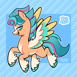 Size: 3000x3000 | Tagged: safe, artist:3ggmilky, imported from derpibooru, oc, pegasus, pony, colored wings, fusion, fusion:hitch trailblazer, fusion:zipp storm, g5, male, multicolored wings, solo, stallion, wings