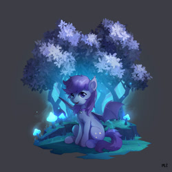 Size: 2000x2000 | Tagged: safe, artist:little_mouse, imported from derpibooru, oc, bat pony, high res, mushroom, tree