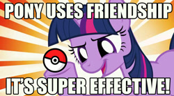 Size: 1024x568 | Tagged: safe, imported from derpibooru, twilight sparkle, pony, unicorn, caption, dialogue, female, horn, image macro, mare, meme, open mouth, poké ball, pokémon, text, unicorn twilight sparkle