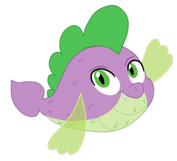 Size: 1900x1727 | Tagged: safe, artist:gmaplay, imported from derpibooru, spike, fish, puffer fish, my little pony: the movie, fangs, male, solo, species swap, spike the pufferfish