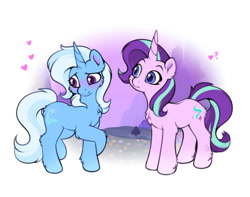 Size: 950x750 | Tagged: safe, artist:sekuponi, imported from derpibooru, starlight glimmer, trixie, pony, unicorn, duo, duo female, female, horn, lesbian, mare, shipping, startrix