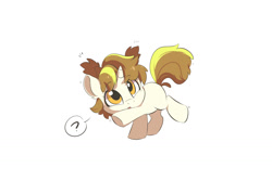 Size: 3000x2000 | Tagged: safe, artist:drtuo4, imported from derpibooru, oc, oc:dr tuo, pony, unicorn, :o, female, filly, foal, horn, motion lines, open mouth, pointing, question mark, simple background, solo, speech bubble, white background, younger