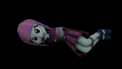 Size: 3840x2160 | Tagged: safe, artist:ennddy, imported from derpibooru, indigo zap, lemon zest, sour sweet, sugarcoat, sunny flare, human, equestria girls, 3d, bondage, clothes, crying, female, gag, hands behind back, high res, kdinapped clothes, skirt, solo, tape, tape gag, tied up