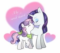 Size: 680x598 | Tagged: safe, artist:goldenage2049, imported from derpibooru, rarity, sweetie belle, pony, unicorn, belle sisters, duo, duo female, female, horn, neckerchief, sibling love, siblings, sisterly love, sisters