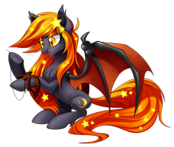 Size: 2665x2250 | Tagged: safe, artist:centchi, imported from derpibooru, oc, oc only, oc:harvest moon, bat pony, pony, bat pony oc, bat wings, dark purple coat, female, mare, simple background, sitting, solo, transparent background, wings