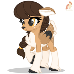 Size: 3468x3468 | Tagged: safe, artist:r4hucksake, imported from derpibooru, oc, oc only, oc:hawthorn, deer, deer pony, original species, peryton, braid, chest fluff, cloven hooves, cute, female, ocbetes, simple background, solo, transparent background, unshorn fetlocks