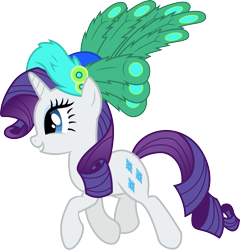 Size: 3000x3121 | Tagged: safe, artist:cloudy glow, imported from derpibooru, rarity, pony, unicorn, female, horn, peacock hat, simple background, solo, transparent background, vector