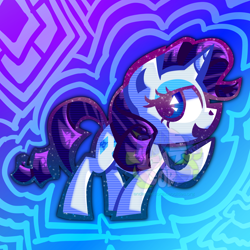 Size: 3840x3840 | Tagged: safe, artist:endercatcore, imported from derpibooru, rarity, pony, unicorn, abstract background, gradient lineart, horn, solo