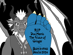 Size: 2048x1536 | Tagged: safe, artist:aladdindragonson42, imported from derpibooru, grogar, doc harris, in memoriam, rest in peace, tribute