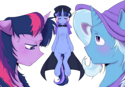 Size: 1068x748 | Tagged: safe, artist:0liiver, imported from derpibooru, trixie, twilight sparkle, oc, oc:flawless sparklemoon, pony, unicorn, fusion, fusion:trixie, fusion:twilight sparkle, fusion:twixie, horn, my little pony the movie: the death of twilight sparkle, simple background, transparent background