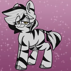 Size: 1000x1000 | Tagged: safe, artist:xxgirlscoutcookiexx, oc, oc only, pony, female, mare, solo, zebradom