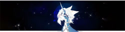 Size: 1280x331 | Tagged: safe, artist:vinum, imported from derpibooru, oc, oc only, pony, unicorn, aesthetics, cute, horn, male, night, solo, space, sparkles, stars, white hair