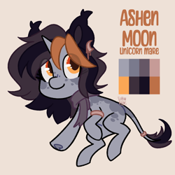 Size: 2500x2500 | Tagged: safe, artist:lionbun, imported from derpibooru, oc, oc:ashen moon, pony, unicorn, character design, clothes, horn, leonine tail, reference sheet, scarf, tail